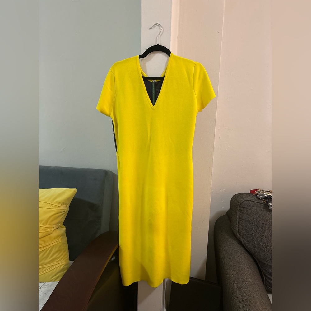 Yigal Azrouel Vibrant Yellow Midi Dress